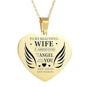 My Beautiful Wife God Angel Heart Necklace 301-G